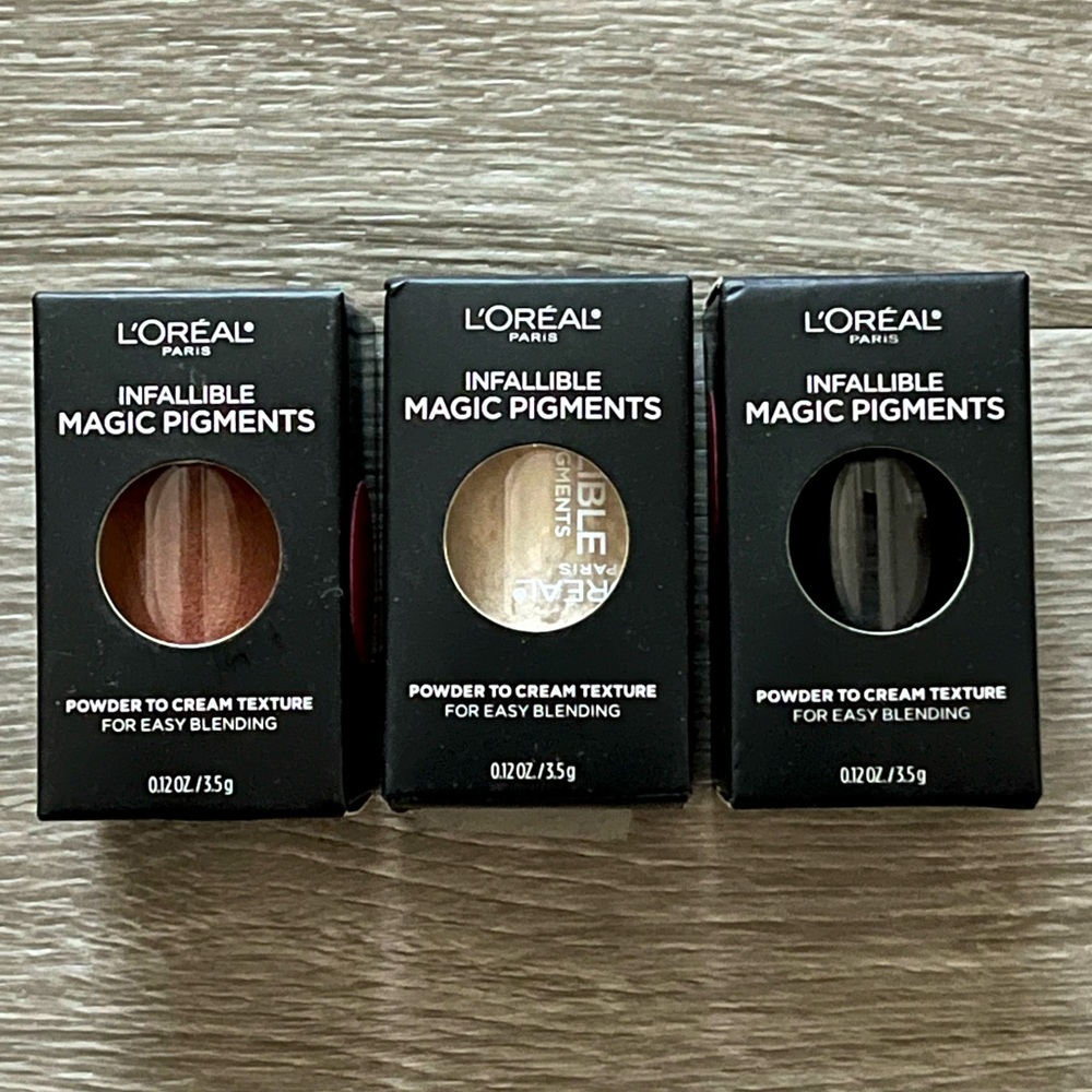 L’Oréal Infalliable Magic Pigments Lot of 3 Powder to Cream